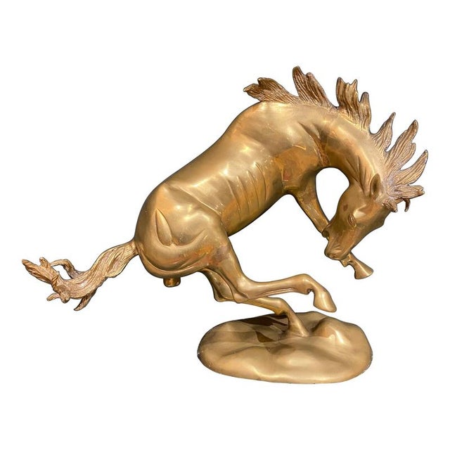 Brass Stallion Sculpture, 1950s For Sale - Image 6 of 6
