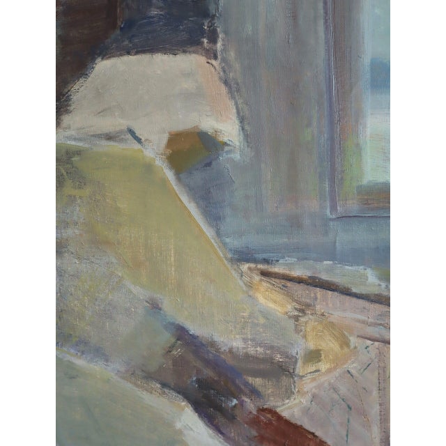 1955 Mid-Century Modern 'A Moment to Herself' Vintage Swedish Figurative Oil Painting, Framed For Sale - Image 10 of 12