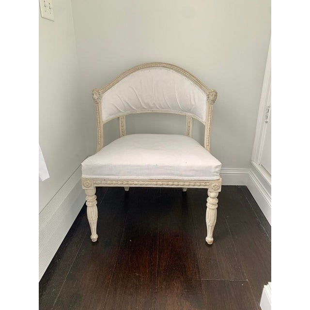Light Gray Early 19th Century Swedish Gustavian Neoclassical Tub Chair by Ephraim Stahl For Sale - Image 8 of 8