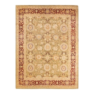 Eclectic, One-of-a-Kind Hand-Knotted Area Rug - Green, 8' 1" x 10' 8" For Sale