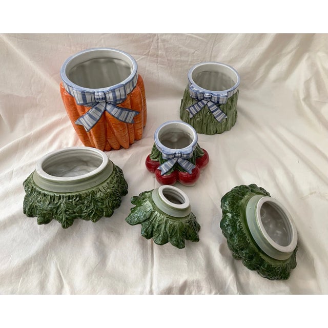 Ceramic Fitz & Floyd Vegetable Garden Bouquet Canister Set For Sale - Image 7 of 9