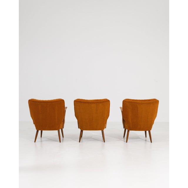 19th Century France Mid-century Modern Burnt Orange Wood Armchair For Sale - Image 4 of 10