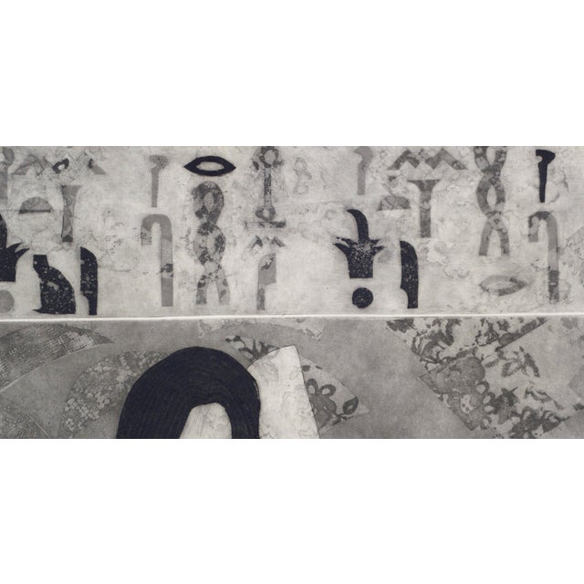 Abstract "Potiphar's Wife", Stylized Figurative Abstract Woodcut on Handmade Paper by Paula Walzer For Sale - Image 3 of 9