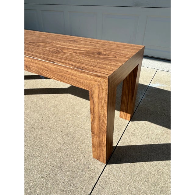Wood 1970s Veneer Parsons Bench For Sale - Image 7 of 9