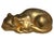 Mid-Century Modern Vintage Gold Sleeping Cat Sculpture, Metallic Gilt Finish, Made in China For Sale - Image 3 of 6