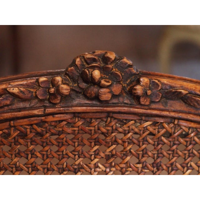 Wood Louis XV Epoch Canned Fauteuils - a Pair For Sale - Image 7 of 13