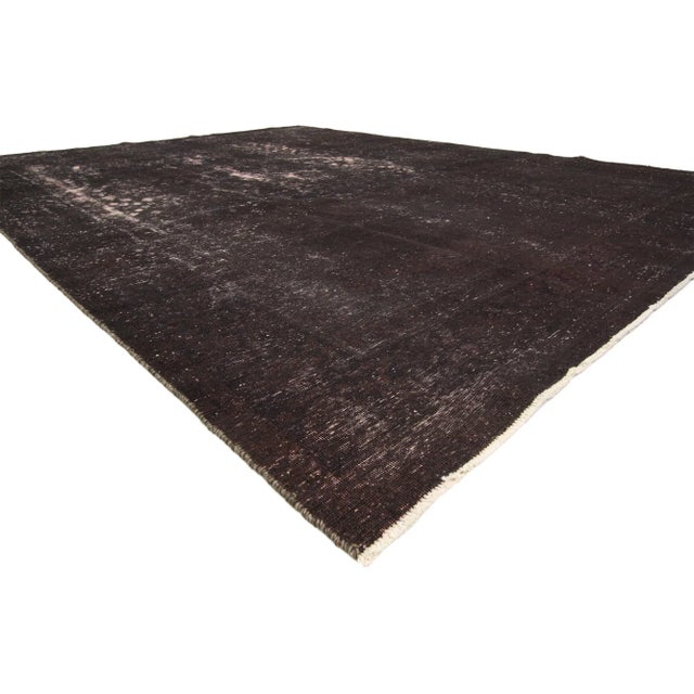 Distressed Vintage Turkish Rug with Rustic Industrial Luxe Style 09'09 x 12'08. Defined and raw combined with luxe...