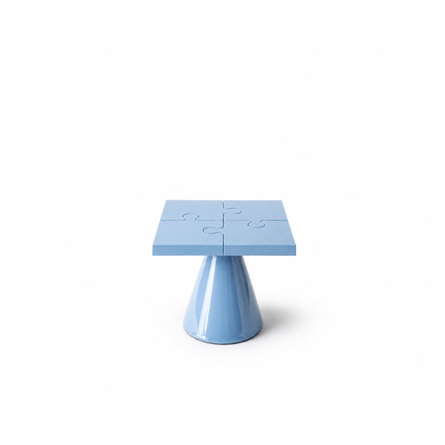Contemporary Popzlle Side Table in Blue Lacquer by Alexandre Ligios For Sale - Image 3 of 11