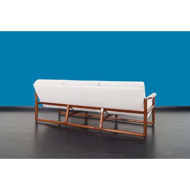 Wood Mid Century "Cube" Sofa by Milo Baughman For Sale - Image 7 of 9