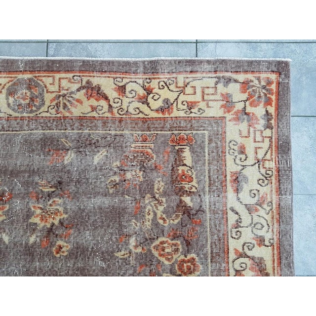 1950s 1950s Oversize Oushak Handmade Area Carpet For Sale - Image 5 of 10