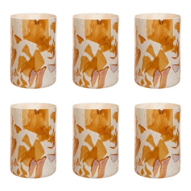 Stories of Italy Nougat Tumblers - Karkade, Set of 6 For Sale