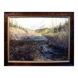 Dave Iles "Beaver Creek Buffalo Peak" Landscape Original Painting on Canvas, Signed For Sale