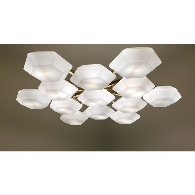 2020s 21st Century Large Murano Hexagonal Glass Flush Mount by Fabio LTD For Sale - Image 5 of 7