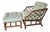 Vintage Chinese Chippendale McGuire Style Bamboo Rattan Lounge Chair & Ottoman For Sale
