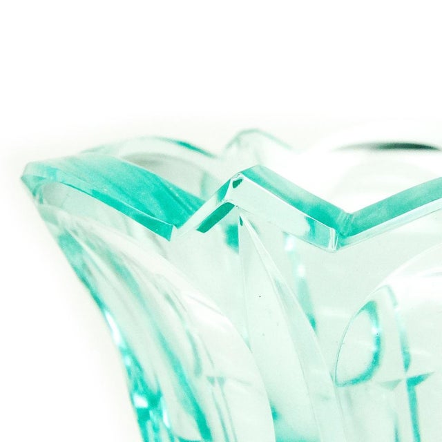 Glass Art Deco Uranium Vase from Moser, Czechoslovakia, 1930s For Sale - Image 7 of 16