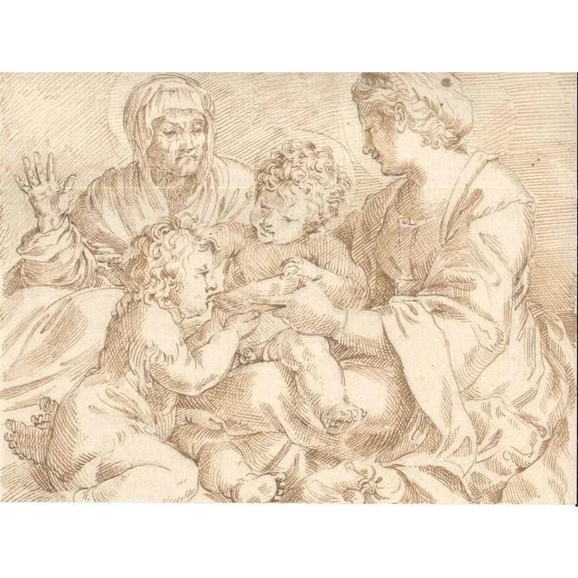 Madonna della Scodella is an original drawing (black pencil, pen and ink on laid paper) by an exponent of the Italian...
