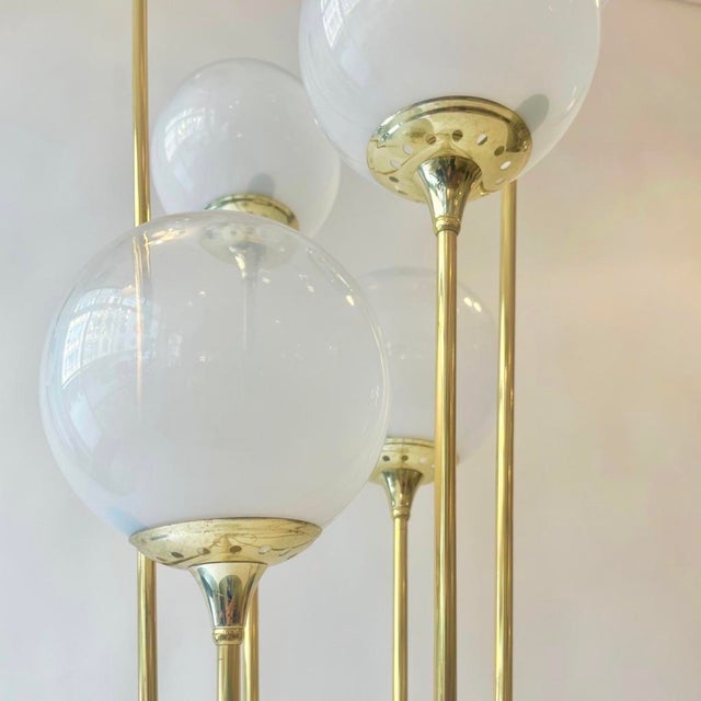 Gold Alberello Floor Lamp in Brass and Glass from Stilnovo, Italy, 1960s For Sale - Image 8 of 13
