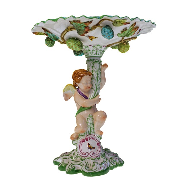 English Antique Pair of Spode Botanical Pedestal Bowls England 1921 Compote Tazza For Sale - Image 3 of 10