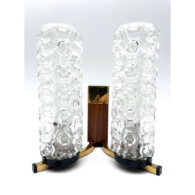 Mid-Century Modern Space Age Wall Lamps in Bubble Glass and Brass by Helena Tynell, 1960s, Set of 2 For Sale - Image 3 of 16