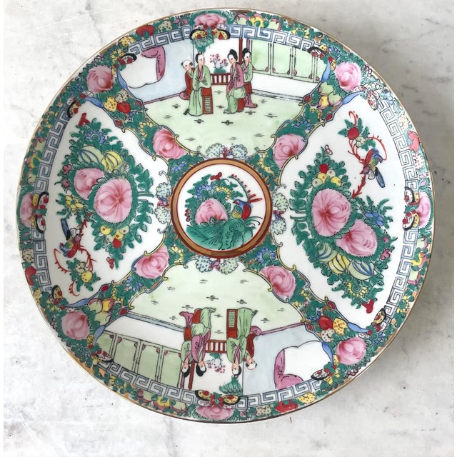 Raspberry Pink Vintage Japanese Porcelain Decorative Platter - Stamped For Sale - Image 8 of 8