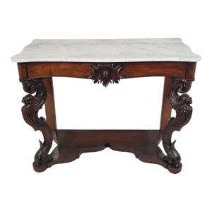 Console Table in Wood and Marble