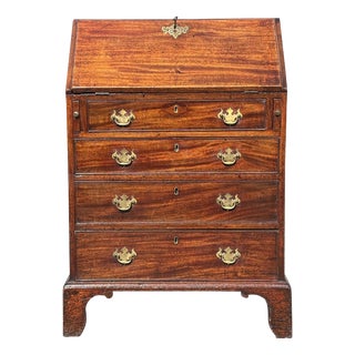 18th Century George III Mahogany Bureau, 1780s For Sale