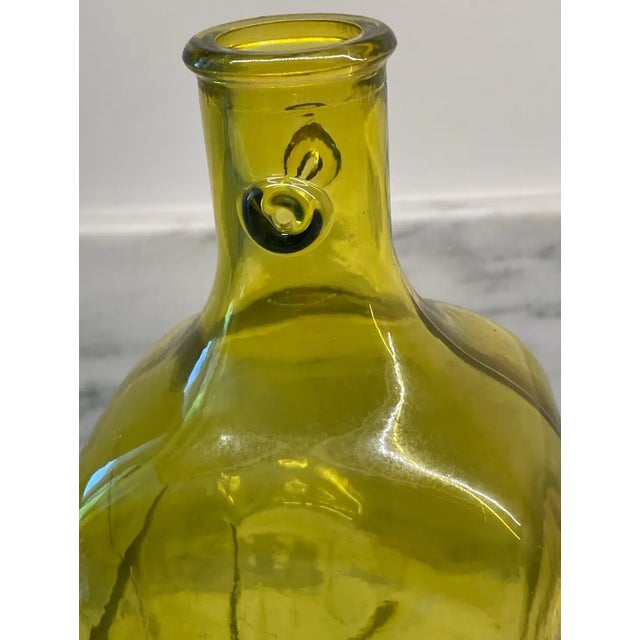 American Vintage Yellow Glass Bottle / Vase For Sale - Image 3 of 5