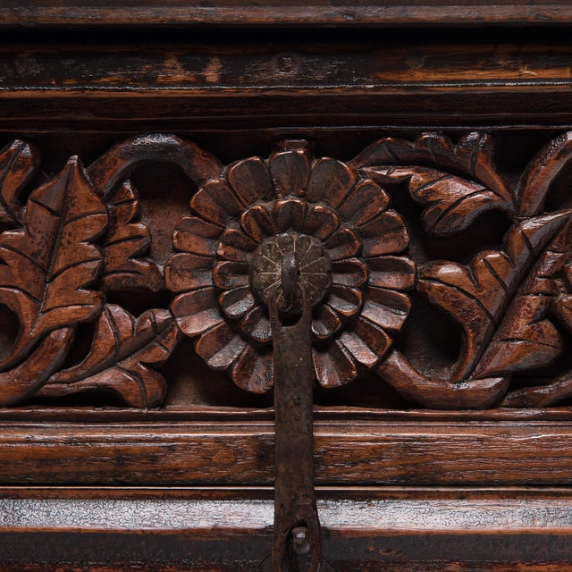 Brown Antique Chinese Chrysanthemum Coffer Table, C. 1850 For Sale - Image 8 of 8