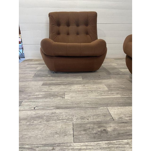 A- 369 vintage original atlantis living room set from jitona, 1970, set of 3 in very good original condition dims chairs;...