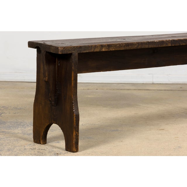 Late 19th Century French Provincial Rustic Pine Farmhouse Bench For Sale - Image 17 of 17