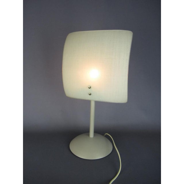 Modern Glass Table Lamp with Sail Lampshade and Metal Base, 1970s For Sale - Image 3 of 8