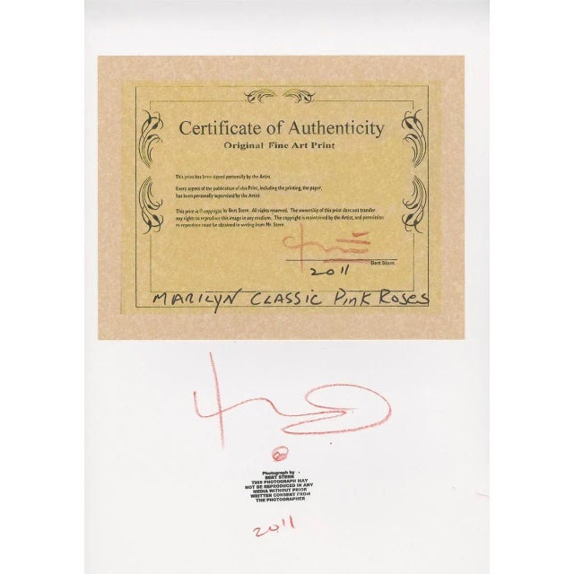 Bert stern Marilyn Monroe classic Pink roses Mythical photo of the last seance (1962) Ink jet print by bert stern 2011...