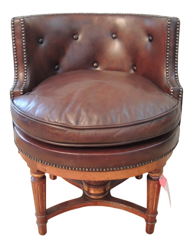 Late 19th Century Howard & Sons Barrel-Form Desk Chair | Chairish