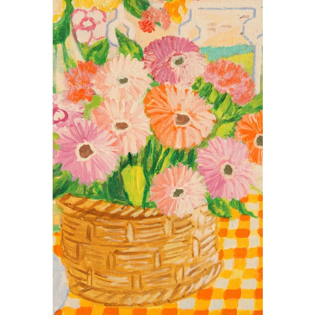 Paint 1980s Lloyd Van Pitterson Tropical Ocean View Balcony Custom Framed Original Oil Painting For Sale - Image 7 of 12