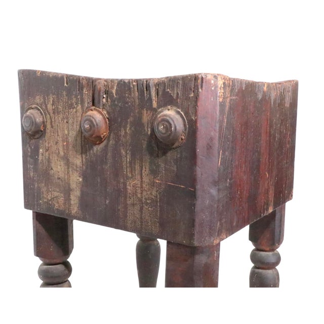 Antique 19th C. Butcher Block Table For Sale In New York - Image 6 of 12