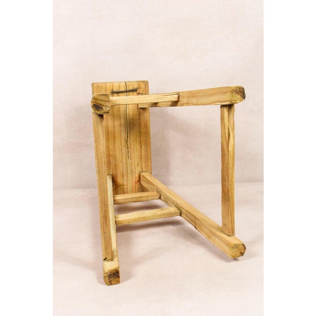 Vintage Rustic Elm Stool For Sale - Image 4 of 5