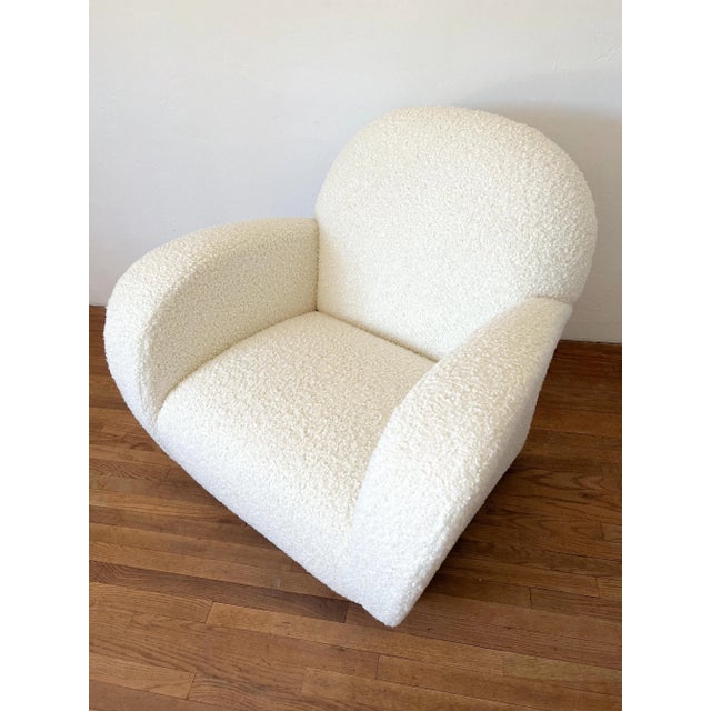 Cream 1980s Postmodern Lounge Chair by Loewenstein For Sale - Image 8 of 12
