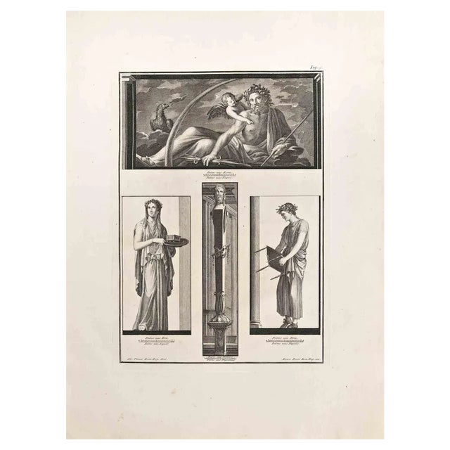 Niccolò Vanni, Ancient Roman Frescoes, Etching, 18th Century For Sale