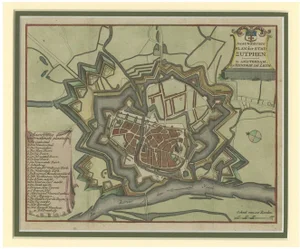 Detailed Plan of the City of Zutphen by Hendrik de Leth, 1740s