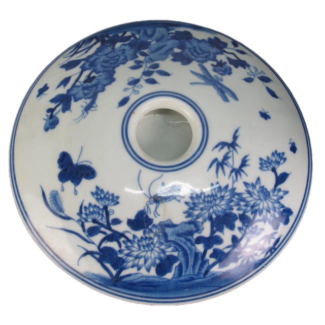 Ceramic Blue & White Round Jar With Lid For Sale - Image 7 of 9