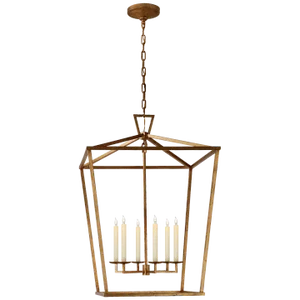 Chapman & Myers for Visual Comfort Signature Darlana Extra Large Lantern in Gilded Iron