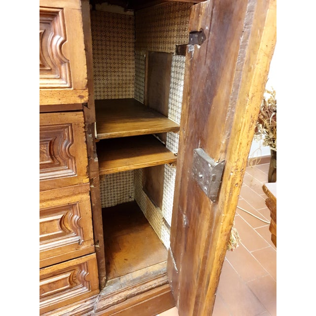 17th Century Antique 17th Century Walnut Sideboard with Rusticated Walnut Briar Doors For Sale - Image 5 of 8