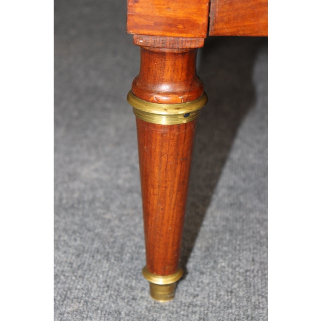 19th C French Directoire Brass Mounted Louis XVI Slate Top Commode For Sale - Image 12 of 13