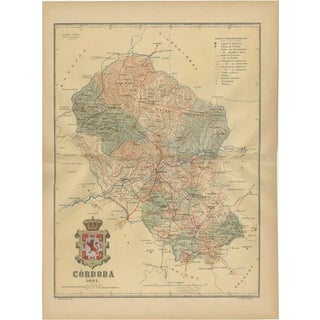 Map of A Cartographic Journey Through Andalusias Heartland in Spain, 1901 For Sale