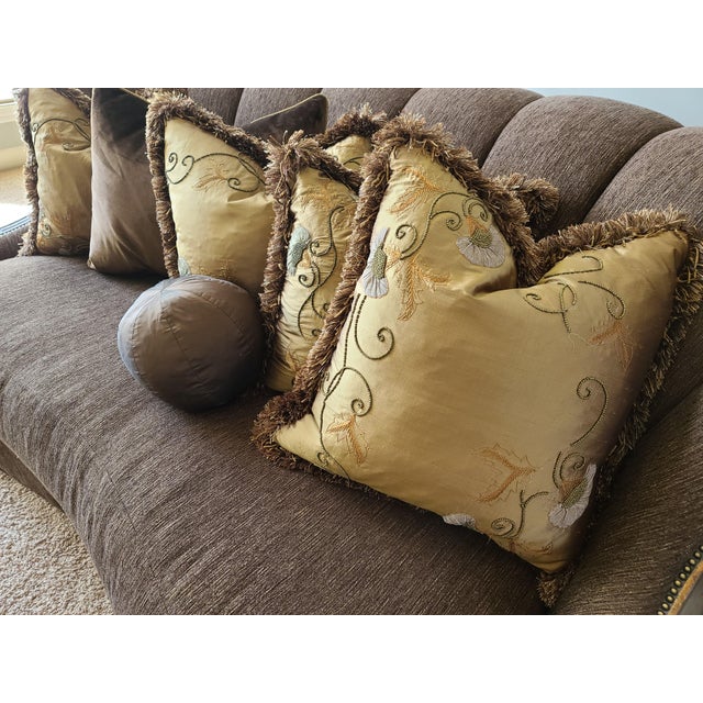 2010s Marge Carson Grg43 Georgiana Sofa With Original Pillows For Sale - Image 5 of 13