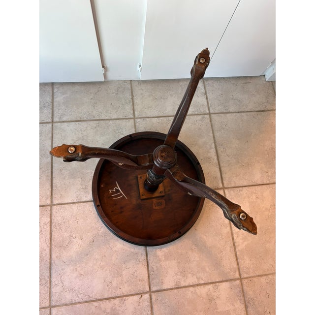 Vintage Hand Carved Tripod Pie Crust Wood Accent Table in the Manner of Chippendale For Sale - Image 11 of 16