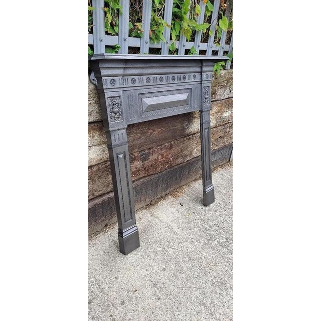 Antique Victorian Cast Iron Mantel Surround for Wood Burning Stove For Sale - Image 3 of 12
