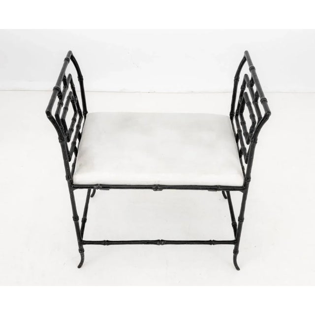 Global Views Bamboo Motif Cast Iron Window Seat For Sale - Image 4 of 9