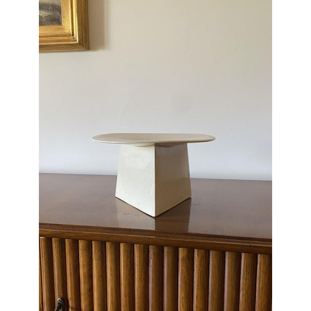 White Craquele Ceramic Vide Poche from Leduc, France, 1970s For Sale - Image 4 of 18