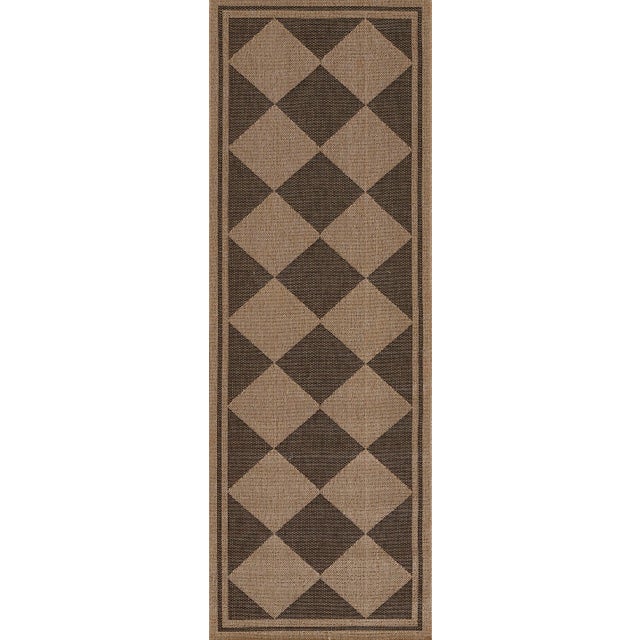 Erin Gates by Momeni Saybrook Diamond Black Indoor/Outdoor Area Rug 2'7" X 7'6" Runner For Sale - Image 10 of 12